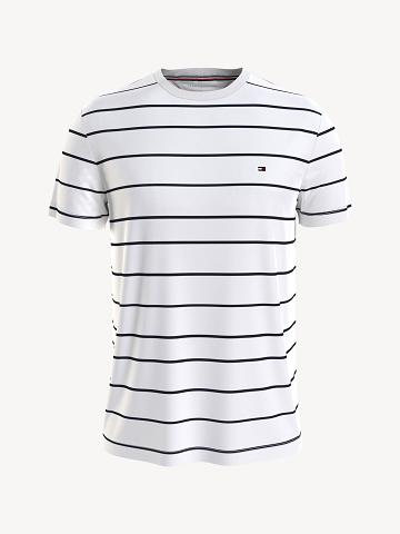 Férfi Tommy Hilfiger Thin stripe Póló Fehér | HU 864UZG